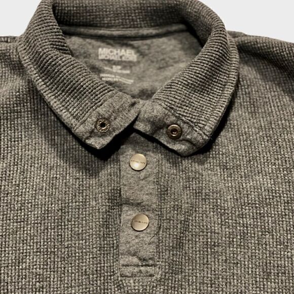 Michael Kors Charcoal Gray Longsleeve Thermal Henley - Picture 6 of 8